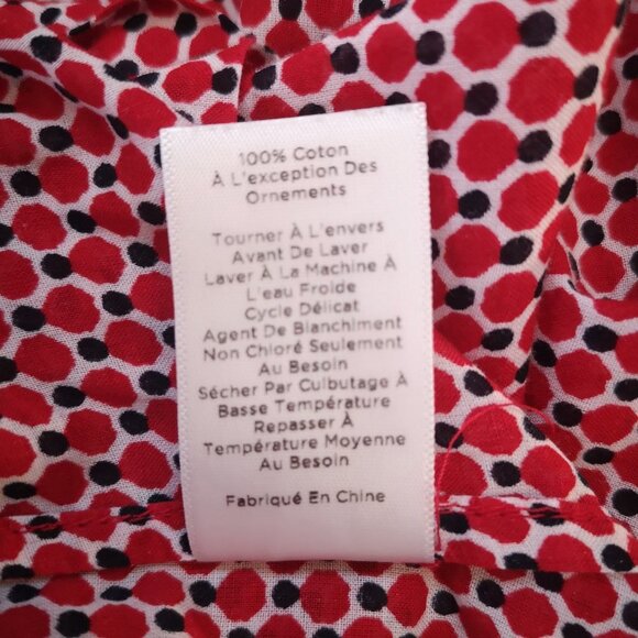 Talbots Ladies V-neck Straight Fit Red & Navy Size Medium Lightweight Blouse - Picture 7 of 10